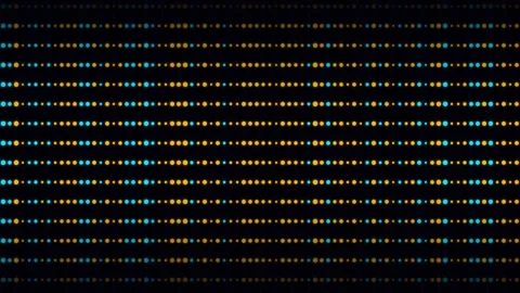 Horizontal lines of glowing led dots pulsing seamless loop animation Video stock 347073858