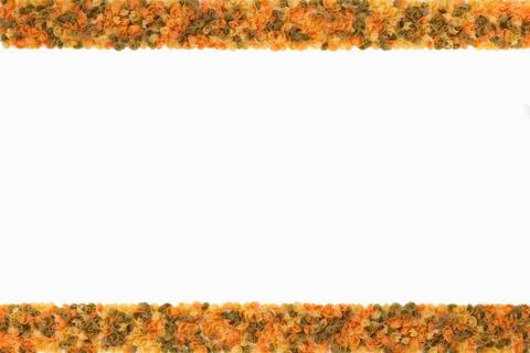 Horizontal lines made of assorted pasta with blank space Stock Photos