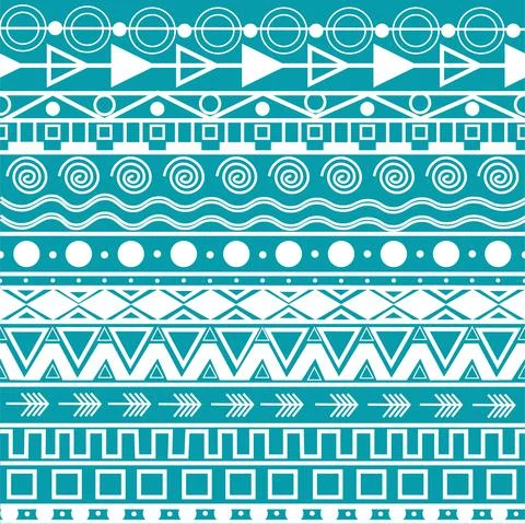Horizontal lines seamless aztec pattern. Stock Illustration