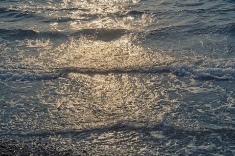 Horizontal lines of waves. Natural texture of sea water Stock Photos