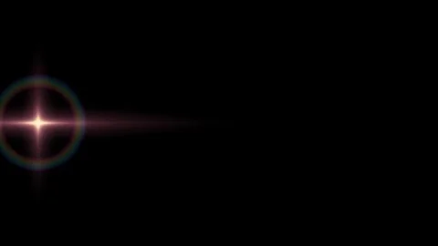 Horizontal lone red star sun moving lights optical lens flares shiny animation Stock Footage 84966221