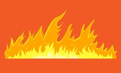 Horizontal long wild fire for your design. Vector illustration. Stock Illustration