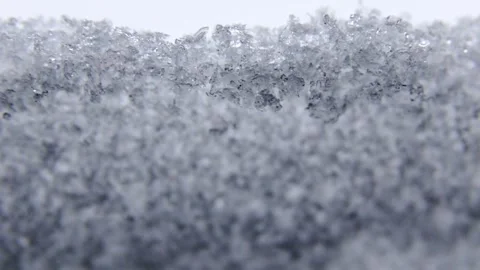 Horizontal macro close-up shot of textured snow crystals and ice crust. Win.. Stock Footage 346221409