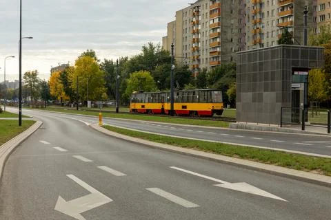 Horizontal markings on the road. Stock Photos