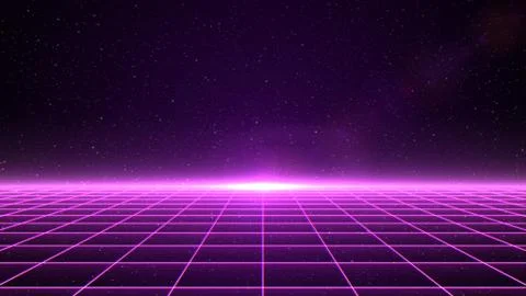 Horizontal matrix grid in space Ilustración de archivo