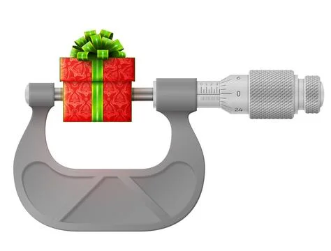 Horizontal micrometer measures gift Stock Illustration