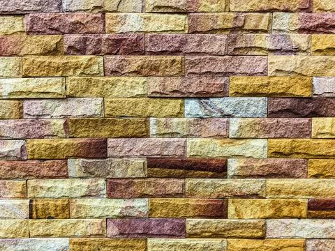 Horizontal modern brick wall for pattern and background. Stone natural abst.. Stock Photos