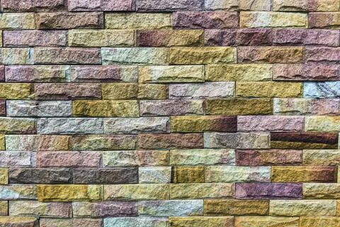 Horizontal modern brick wall for pattern and background. Stone natural abst.. 스톡 사진