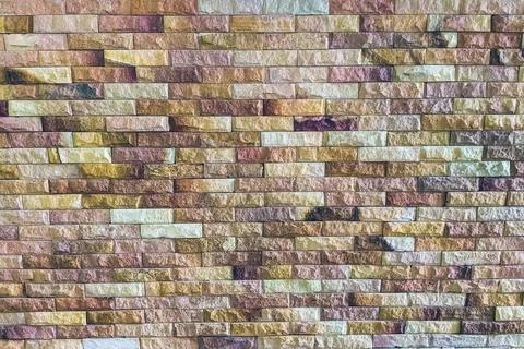 Horizontal modern brick wall for pattern and background. Stone natural abst.. Stock Photos