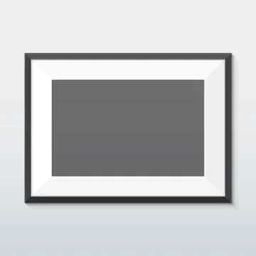 Horizontal mount black frame mockup. Stock Illustration