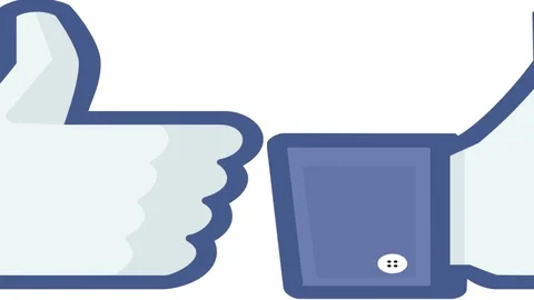 Horizontal move of big number of facebook thumb ups, 4K Stock Footage 72176959