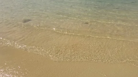 Horizontal move from left to right close up view of slight ocean sea clear water Stock Footage 235307164