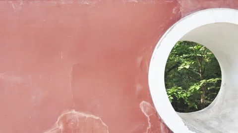 Horizontal Movement: Circular and Hexagonal Wall Holes Stock Footage 317474603