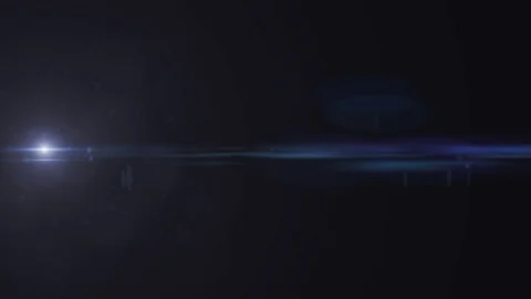 Horizontal Moving lens flare effect on black background. 4k animation. Stock Footage 112776876