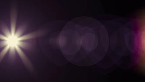 Horizontal moving lights optical lens flares shiny bokeh animation art Stock Footage 84630485