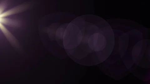 Horizontal moving lights optical lens flares shiny bokeh animation art Video stock 84630560
