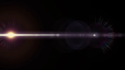 Horizontal moving lights optical lens flares shiny bokeh animation art Video stock 84630829