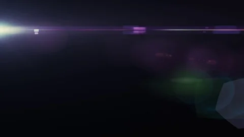 Horizontal moving lights optical lens flares shiny bokeh animation art Stock Footage 84631218