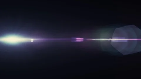 Horizontal moving lights optical lens flares shiny bokeh animation art Stock Footage 84631327