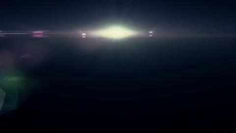Horizontal moving lights optical lens flares shiny bokeh animation art Video stock 84638577
