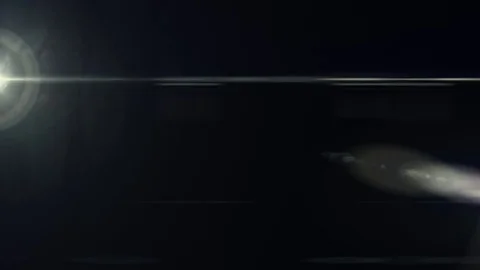 Horizontal moving lights optical lens flares shiny bokeh animation art Stock Footage 84640129