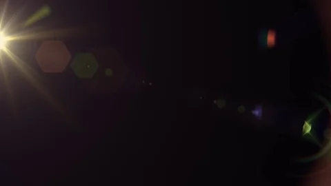 Horizontal moving lights optical lens flares shiny bokeh animation art Stock Footage 84641231