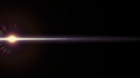 Horizontal moving lights optical lens flares shiny bokeh animation art Video stock 84643457