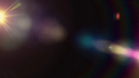 Horizontal moving lights optical lens flares shiny bokeh animation art Stock Footage 84646517