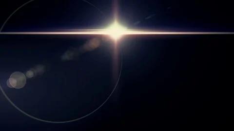 Horizontal moving lights optical lens flares shiny bokeh animation art Stock Footage 84647584