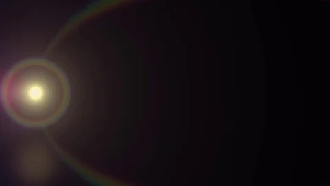 Horizontal moving lights optical lens flares shiny bokeh animation art Stock Footage 84647800