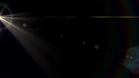 Horizontal moving lights optical lens flares shiny bokeh animation art Stock Footage 84652165