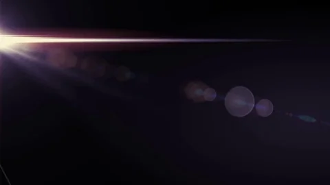 Horizontal moving lights optical lens flares shiny bokeh animation art Video stock 84652774