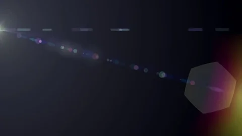 Horizontal moving lights optical lens flares shiny bokeh animation art Stock Footage 84678489