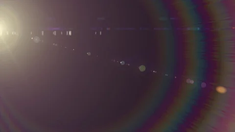 Horizontal moving lights optical lens flares shiny bokeh animation art Stock-Footage 84679194