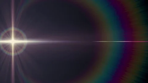 Horizontal moving lights optical lens flares shiny bokeh animation art Stock Footage 84679324