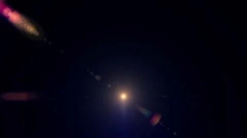 Horizontal moving lights optical lens flares shiny bokeh animation art Video stock 84680268