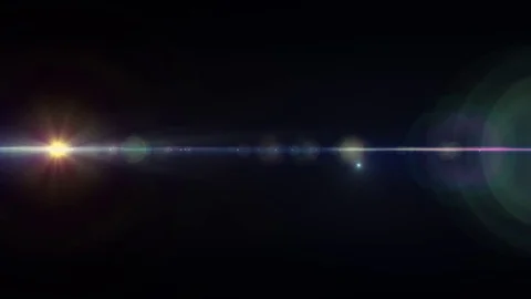 Horizontal moving lights optical lens flares shiny bokeh animation art Stock Footage 84680564