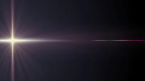 Horizontal moving lights optical lens flares shiny bokeh animation art Stock Footage 84682042