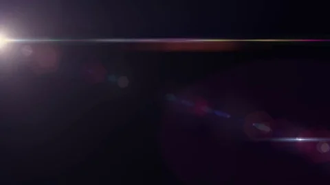Horizontal moving lights optical lens flares shiny bokeh animation art Stock Footage 84682252