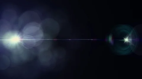 Horizontal moving lights optical lens flares shiny bokeh animation art Stock Footage 84683366