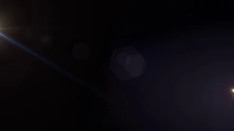 Horizontal moving lights optical lens flares shiny bokeh animation art Video stock 84729020