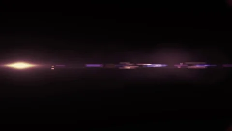 Horizontal moving lights optical lens flares shiny bokeh animation art Video stock 84730138
