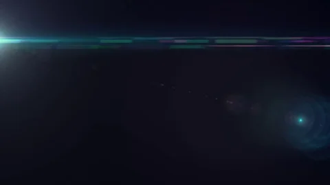 Horizontal moving lights optical lens flares shiny bokeh animation art Stock Footage 84736404