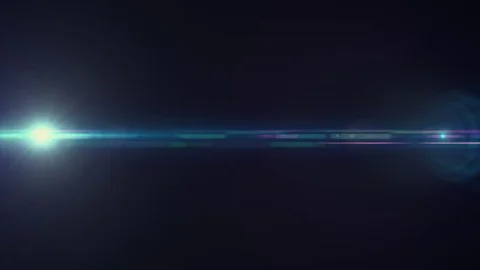 Horizontal moving lights optical lens flares shiny bokeh animation art Video stock 84736485