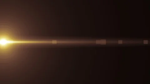 Horizontal moving lights optical lens flares shiny bokeh animation art Video stock 85552339