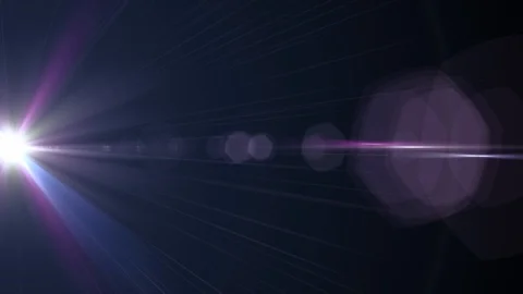 Horizontal moving lights optical lens flares shiny bokeh animation art Stock Footage 85568648
