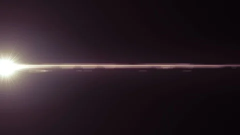 Horizontal moving lights optical lens flares shiny bokeh animation art Stock Footage 85569463