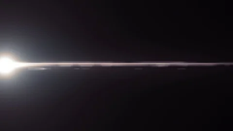 Horizontal moving lights optical lens flares shiny bokeh animation art Video stock 85571109