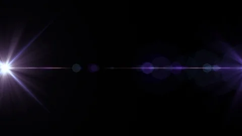Horizontal moving lights optical lens flares shiny bokeh animation art Stock Footage 85640475