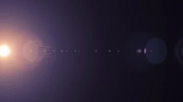 Horizontal moving lights optical lens flares shiny bokeh animation art Stock Footage 85641666